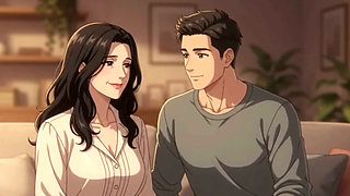 Stepmom feel tired stepson help his for relaxing when dad is out