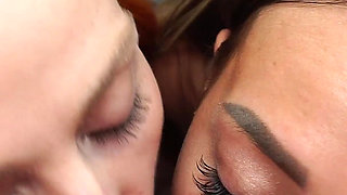 Naked Lelya Mult & Lera Murr Give Passionate Double Blowjob to Mr. Murkovski on the Balcony