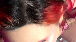 Tight Latex Slut Sucks and Footjobs Him Until He’s Completely Drained