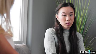 MILF preparing an asian pussy for hubby