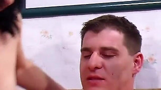 German wife fucks husband hard with neighbor and gets orgasm