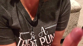 Cock sucking goddess cums over and over while sucking and fingerling her man