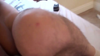 Curly Ebony Amateur Worships Cock Until Covered