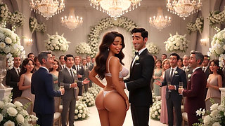 Cuckold Husband Lets All Guests Touch His Bride on All Fours at Wedding Reception (AI generated)