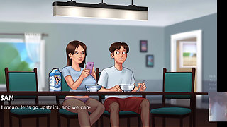 STEP-MOM and Step-sis didn't expected this!!!Step-Sis got fucked on the dining table.