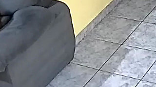 Security Camera Hot and Real Quickie in the Living Room!