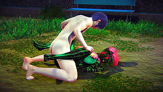 Fucking a Watermelon in the Park : Hentai Monster Girl