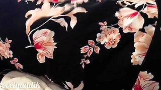 Desi Aunty No panty on bed with beautiful dress . Desi village