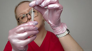 Doctor Does a Covid and Flu Swab Test to Herself; Doctress Madame Madomme