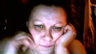 Big-tit Russian BBW Mom Plays on Skype