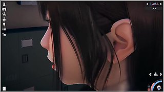 School uniform teasing in a sensual Japanese setting