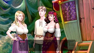 Gigantic-titted gypsy meets cute anime blonde for the first time