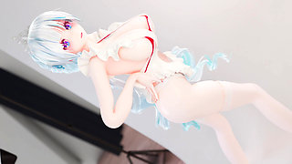Radiant Rainbow a Erotic White Silk Maid Super Large Huge Breasts Succubus Pattern