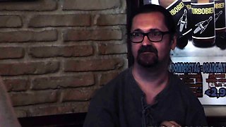 Tempting babes fucks a dude in a bar