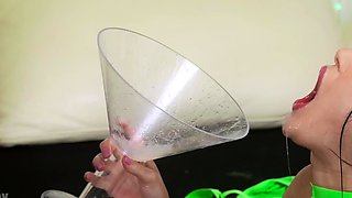 PornBox-ANAL Nuria Milan DRINKS All The PEE THROWUP