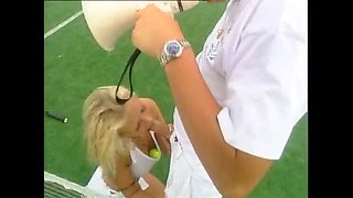 Amateur MILF Vivian Schmitt Big Tits & Ass Fucked Hard on Tennis Court - Huge Cock Cumshot on Pussy