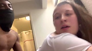Naughty Maid Shocked by Big Black Cock Blowjob