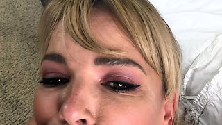 Blonde Chikita shows off her big boobs and bush