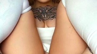 Blonde tight pussy babe has solo toy fun