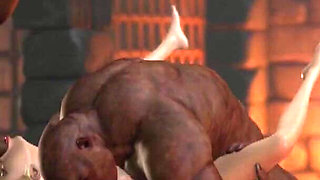 Sweet teenage girl gets fucked hard by orcs in the dark dungeon