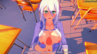 Teacher Rossweisse Sends Me to Detention to Give Me a Blowjob - Dxd Ntr Madness Series