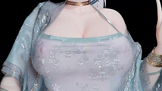 [mmd] Brilliance Sends Bright Moon Blue Erotic Hanfu Belly Pocket Ancient Style Striptease