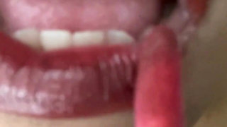 Applying Red Lipgloss Lip Fetish, Gooning, Femdom, Findom