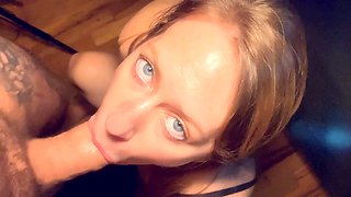 Blue eyes, fit blonde, blonde milf pov
