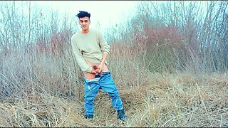 Twink Squeezes Balls and Ruins Own Orgasm with No Touching Through Cum