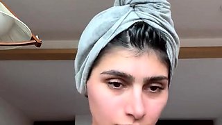 Brunette solo darling masturbating at home