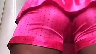 Ebony thick and curvy teen fucks in the bathroom