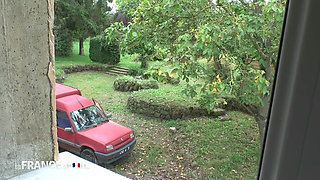 Blonde slut gets hard fucked in 3some