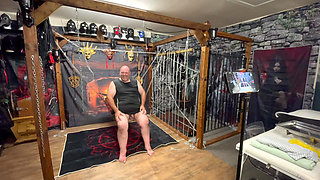 Part 2:- Lanista Bear & Domina Satana's first session with Well hung.