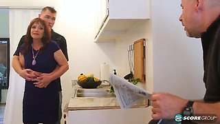 Shy MILF Brunette Gets Hardcore Blowjob and Cum on Tits in Doggy Style HD Scene