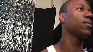 Black Striptease Beautiful Dame of the Night on High Heels Offstage Pampers Her Biggest Fan.