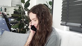 Fucked my sexy brunette stepmom in her ass in the kitchen when he husband called her