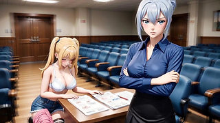 YES PROFESSOR! College Slut Rides Huge Dildo For Grades