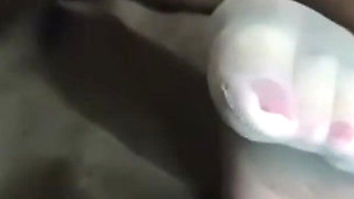 Nylon Feet Sniffing Jerk off Instructions.