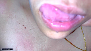 Horny Indian Aunty Gives Husband’s Friend a Handjob - Cock Worship - Saliva Dripping Tongue Tease