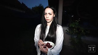 Security Guard Catches Alice Atwood and Makes Her Suck His Cock