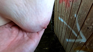 Tits and ass spanked on the porch