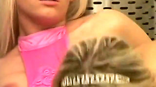Hot lesbian babes lick each other's cunts in the bathroom
