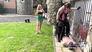 Outside Trampling with Two Dommes