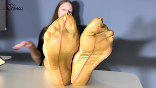 Sniff My Wrinkled Soles and Cum on My Command! - Pantyhose Domination with Foot Worship, Jerk off Instruction and Cum Countdown