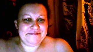 Big-tit Russian BBW Mom Plays on Skype