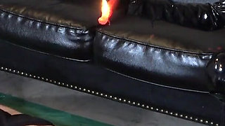 Dick Cane and Dick Hot Wax, Mistress Is Obsessed with Dripping Wax on Masochist's Dick and Hitting Dick with a Cane