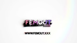 FEMOUT XXX Redhead Trans Passion on Couch