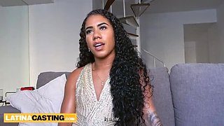 Curvy Brazilian babe with a huge ass gets her tight pussy stretched by a big dick casting agent