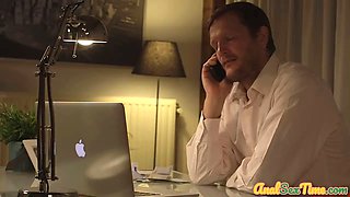 IR asstoyed babe pussyfucked in 3some FFM voyeur sex