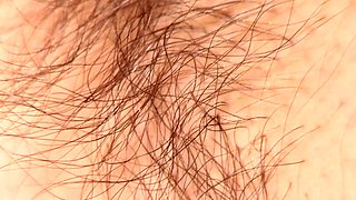 Brunette spreads cheeks for rimming and toy fun